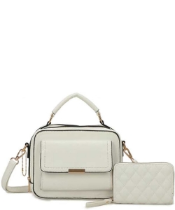 Fashion Top Handle 2-in-1 Satchel LF469S2 WHITE